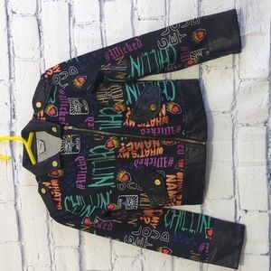 Disney D-Signed Descendents 2 Moto Faux Leather Jacket Girls Size 6